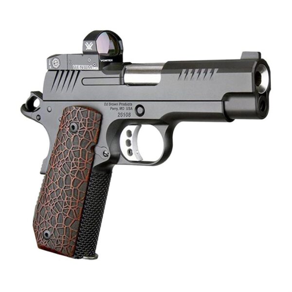 Ed Brown KC9 G4 VTX Handgun 9mm Luger 9rd Magazines (2) 4" Barrel Black with Brown Grip and Thumb Safety and Vortex Venom Red Dot - Precision Shot Firearms