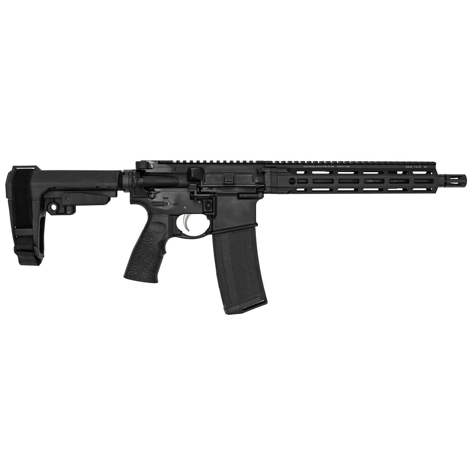 Daniel Defense DD4P Pistol 5.56mm 32rd Magazine 11.5'' Barrel 10.5'' M-LOK Handguard Black SBA3 Brace - Precision Shot Firearms