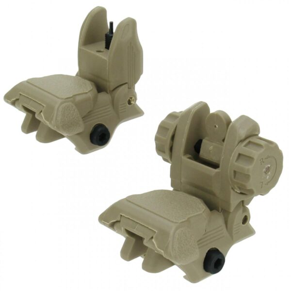 Tacfire AR-15 45 Same Plane/Low Profile Pop Up Sights Tan - Precision Shot Firearms