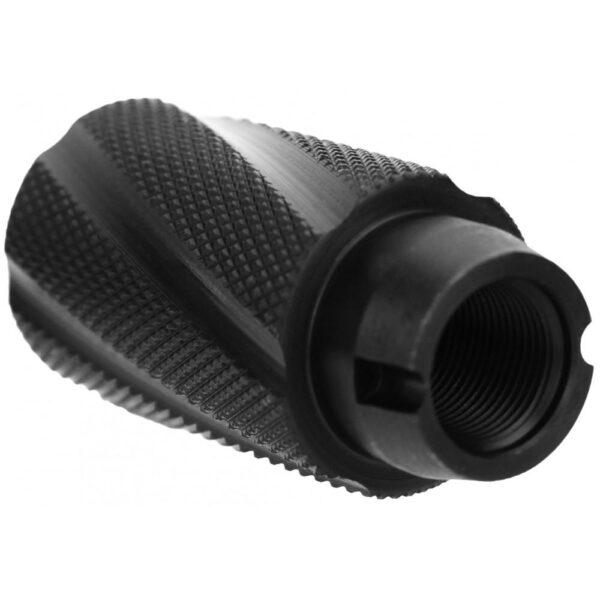 Tacfire Knurled Linear Compensator Flash & Concussion Forwarder 7.62x39 14x1 LH Black - Precision Shot Firearms