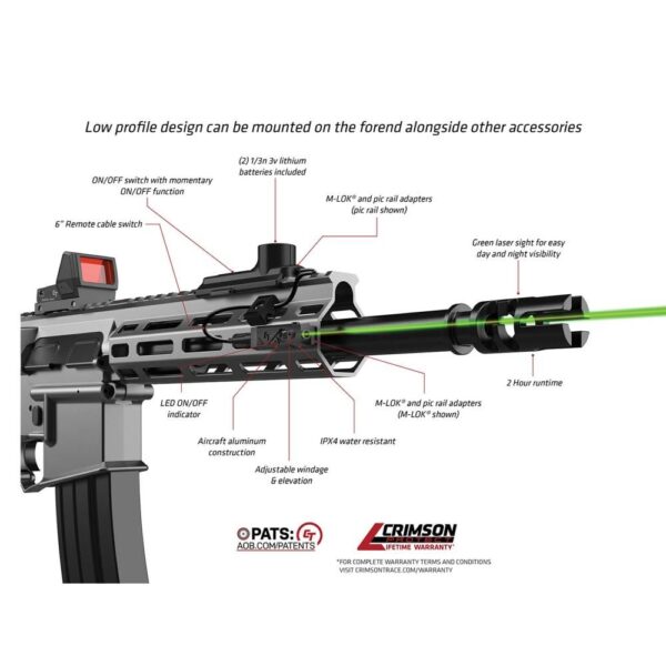 Crimson Trace Rail Master Modular Tactical Laser MTL Green Long Gun - Precision Shot Firearms