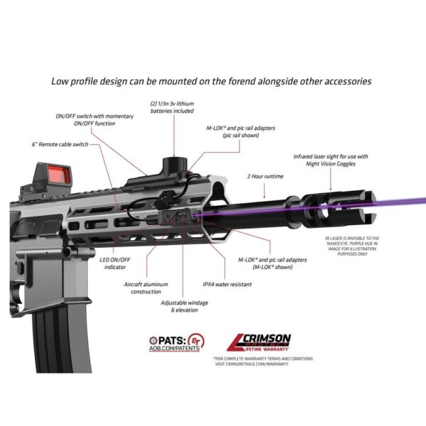 Crimson Trace Infrared Modular Tactical Laser IR-MTL Pistols/Rifles/Shotguns - Precision Shot Firearms