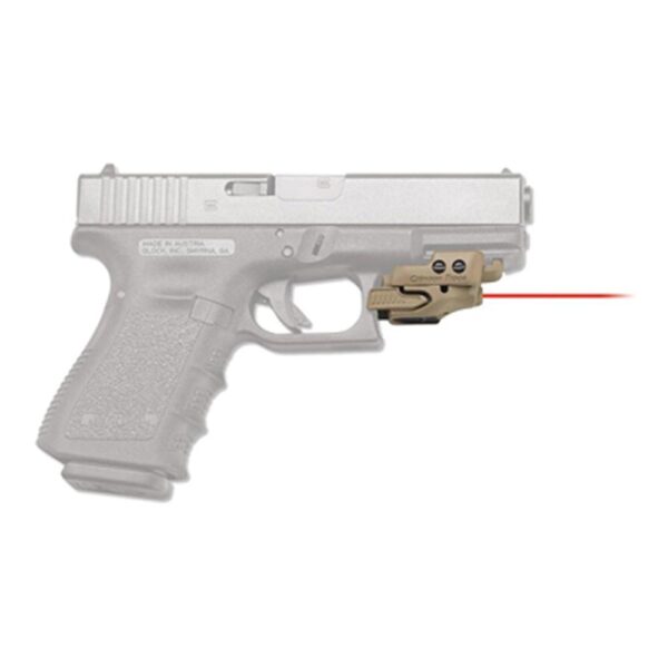 Crimson Trace Crimson Defender Rail Master Red Universal Handgun Laser Sight Tan - Precision Shot Firearms