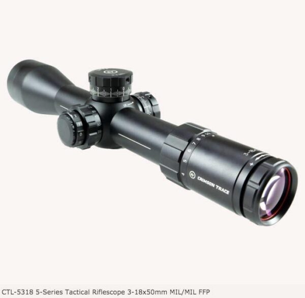 Crimson Trace 5-Series Tactical Riflescope 3-18x50mm MIL/MIL FFP w/MR1-MIL Illum Reticle - Precision Shot Firearms