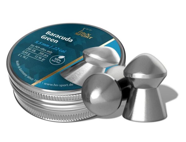 H&N Baracuda GreenAir Gun Pellets .22 Cal 12.65 Grain Lead Free 200/ct - Precision Shot Firearms