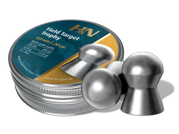 H&N Field Target Trophy Pellets .20 cal. 250/ct Round Tin - Precision Shot Firearms