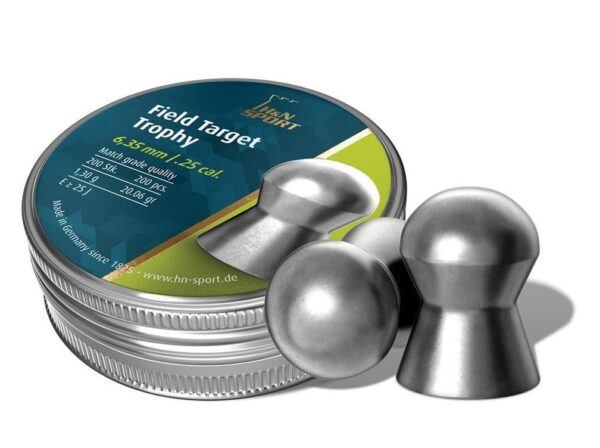 H&N Field Target Trophy Lead Pellets .25 cal. 20.06 Grain 200 Count - Precision Shot Firearms