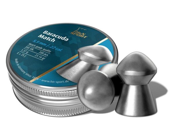 H&N Baracuda Match Lead Pellets .22 cal. 5.51 mm head-size- 200 Pack - Precision Shot Firearms
