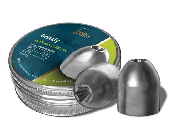H&N Grizzly .25 Caliber Airgun Pellets 150 Count - Precision Shot Firearms
