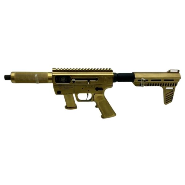 Just Right Carbine 45th/47th Trump Edition Pistol 9mm Luger 15rd Magazine(1) 6.5" Barrel Blade Brace Gold Cerakote - Precision Shot Firearms