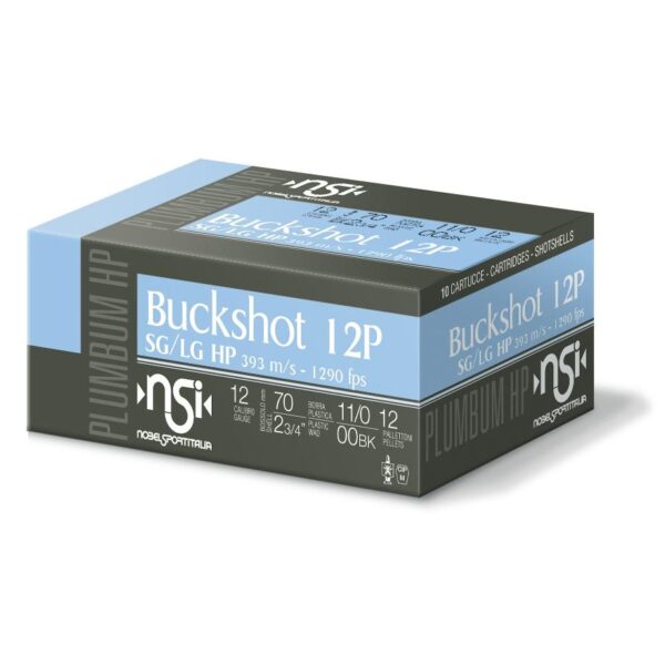 Noble Sport Plumbum Buckshot Shotshells 12 ga 2-3/4" 12 pellet 1290 fps #00 10/ct - Precision Shot Firearms