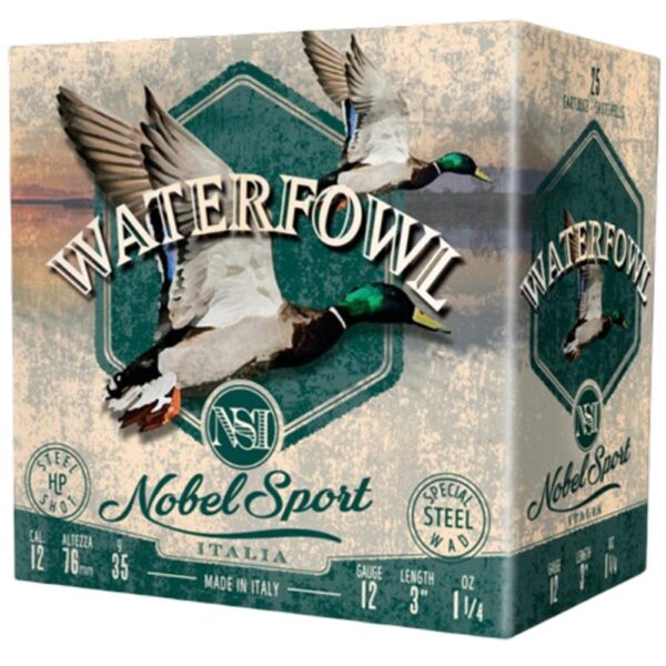 Nobel Sport Steel Waterfowl Shotshells 12 ga 3" 1-1/4 oz 1450 fps #4 25/ct - Precision Shot Firearms