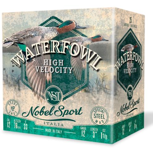 Nobel Sport Steel Waterfowl High Velocity Shotshells 12ga 3" 1-1/8oz 1500 fps #2 25/ct - Precision Shot Firearms