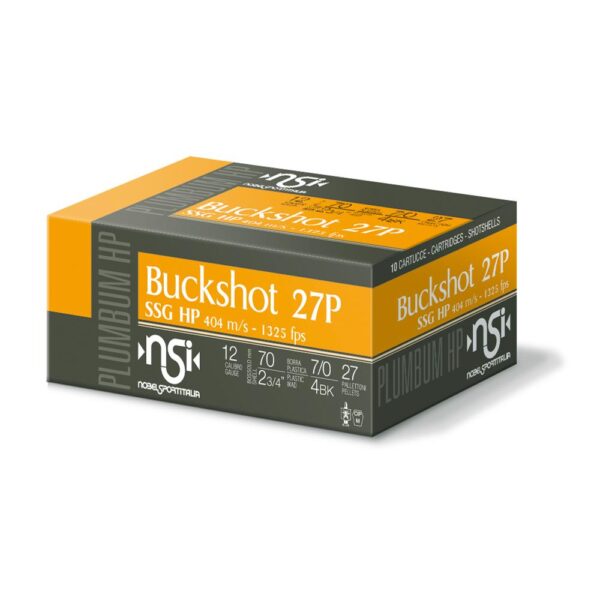 Noble Sport Plumbum Buckshot Shotshells 12 ga 2-3/4" 27 pellet 1325 fps #4 10/ct - Precision Shot Firearms