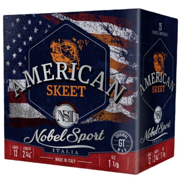 Nobel Sport Target American Trap Shotshells 12ga 2-3/4" 1-1/8oz 1200fps #9 25/ct - Precision Shot Firearms