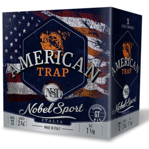 Nobel Sport Target American Trap Shotshells 12ga 2-3/4" 1-1/8oz 1200fps #9 25/ct - Precision Shot Firearms