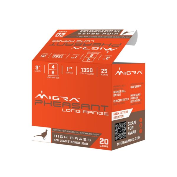 Migra Pheasant Long Range Shotshells 20ga 3" 1-1/4oz 1350 fps #6 & #8 25/ct - Precision Shot Firearms