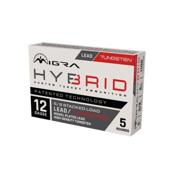 Migra Hybrid HD Tungsten/Nickel Plated Lead Stack Shotshells 12ga 3" 2oz 1100 fps #5 & #9 5/ct - Precision Shot Firearms