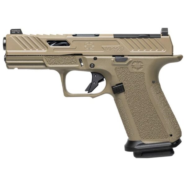 Shadow Systems CA Compliant MR920 Handgun 9mm Luger 10rd Magazine(2) 4" Spiral Black Barrel FDE Grip/Slide - Precision Shot Firearms