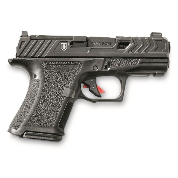 Shadow Systems CR920 War Poet Handgun 9mm Luger 10rd Magazines (2) 3.41 Barrel Black War Poet Slide Engraving with Night Sights Optic Ready - Precision Shot Firearms
