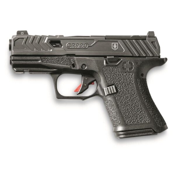 Shadow Systems CR920 War Poet Handgun 9mm Luger 10rd Magazines (2) 3.41 Barrel Black War Poet Slide Engraving with Night Sights Optic Ready - Precision Shot Firearms