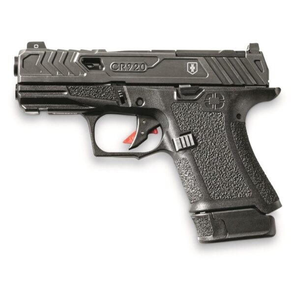 Shadow Systems CR920 War Poet Handgun 9mm Luger 10rd & 13rd Magazine 3.41 Barrel Black War Poet Slide Engraving with Night Sights - Precision Shot Firearms