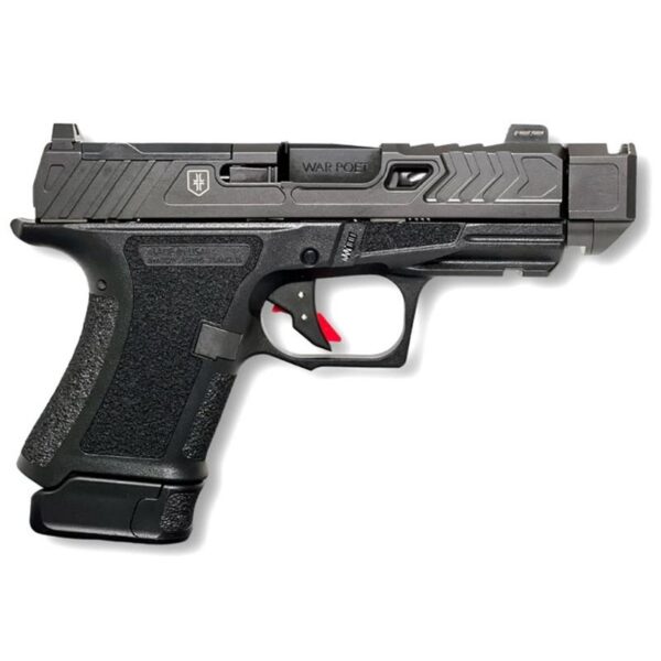 Shadow Systems CR920P War Poet Handgun 9mm Luger 10rd & 13rd Magazines 3.75 Barrel Black War Poet Slide Engraving with Night Sights - Precision Shot Firearms