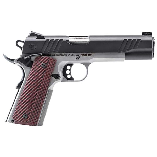 Bersa B1911 Handgun .45 ACP 8rd Magazine 5" Barrel Black and Stainless Steel with VZ Grips Night Sight - Precision Shot Firearms