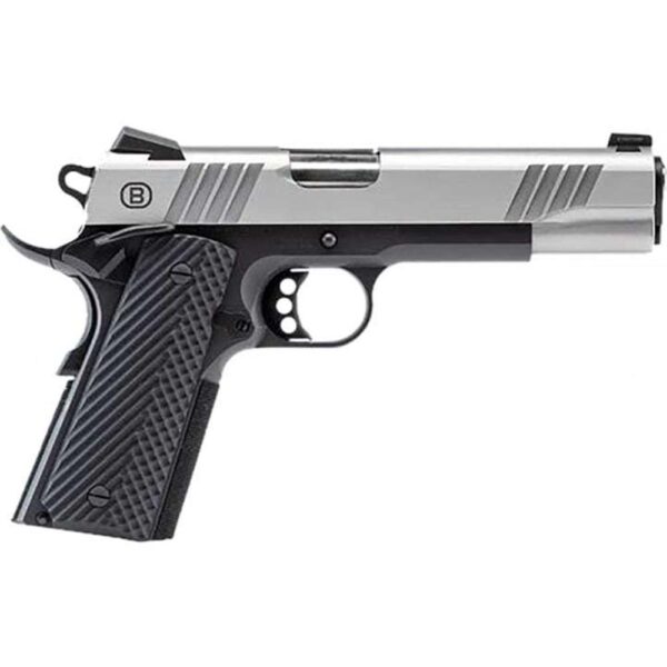 Bersa B1911 Handgun .45 ACP 8rd Magazine 5" Barrel Stainless Steel and Black with VZ Grips Night Sight - Precision Shot Firearms