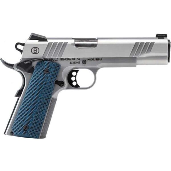 Bersa B1911 Handgun .45 ACP 8rd Magazine 5" Barrel Stainless Steel with VZ Grips Night Sight - Precision Shot Firearms