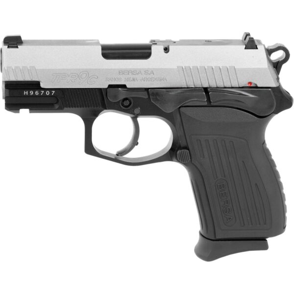 Bersa TPR9C Handgun 9mm Luger 13/rd Magazine 3.25" Barrel Silver with Black Grip - Precision Shot Firearms