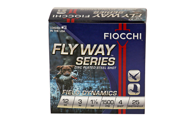 FIOCCHI 12GA #4 FLYWAY STEEL 25/250, SKU F123ST4