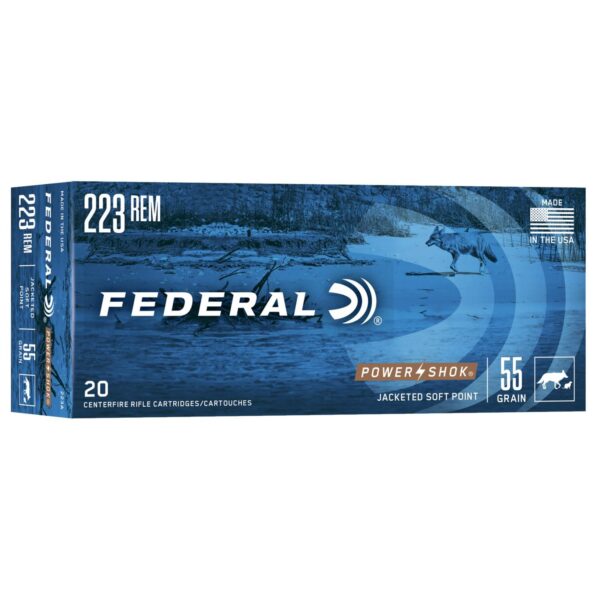 Federal Power-Shok Rifle Ammunition .223 Rem 55 gr SP 3240 fps 20/ct - Precision Shot Firearms