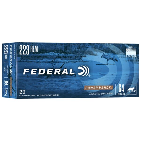 Federal Power-Shok Rifle Ammunition .223 Rem 64 gr SP 3050 fps - 20/box - Precision Shot Firearms
