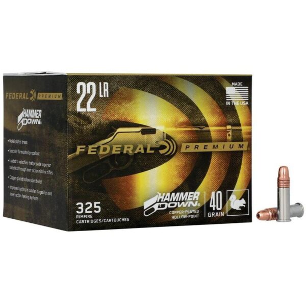 Federal HammerDown Rifle Ammunition .22LR 40gr CPHP 1200 fps 325/ct - Precision Shot Firearms