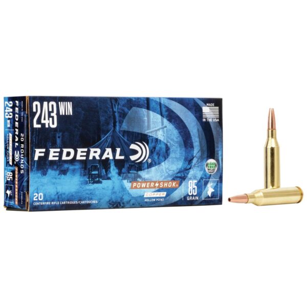 Federal Copper Power-Shok Rifle Ammunition .243 Win 85 gr CHP 3200 fps 20/ct - Precision Shot Firearms