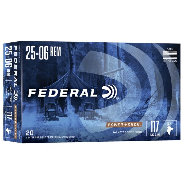 Federal Power-Shok Rifle Ammunition .25-06 Rem 117 gr SP 3030 fps - 20/ct - Precision Shot Firearms