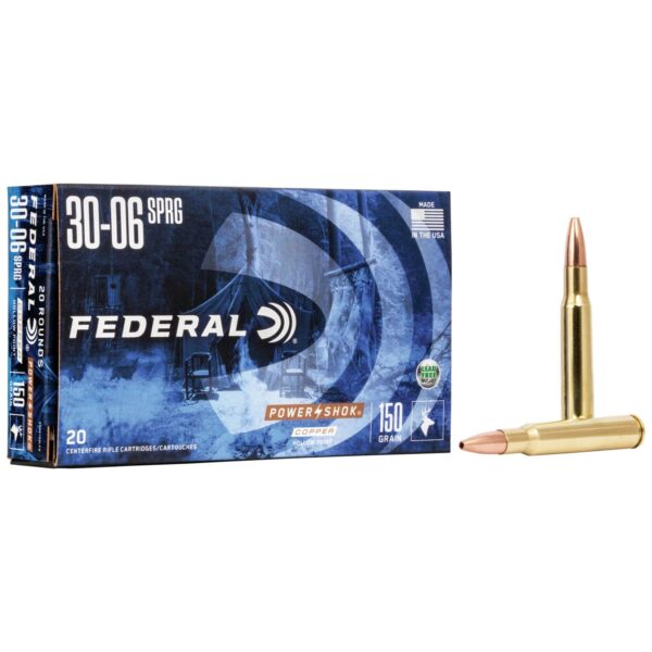 Federal Copper Power-Shok Rifle Ammunition .30-06 Sprg150 gr CHP 2910 fps 20/ct - Precision Shot Firearms