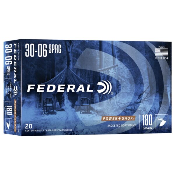 Federal Power-Shok Rifle Ammunition .30-06 Sprg 180 gr SP 2700 fps - 20/ct - Precision Shot Firearms