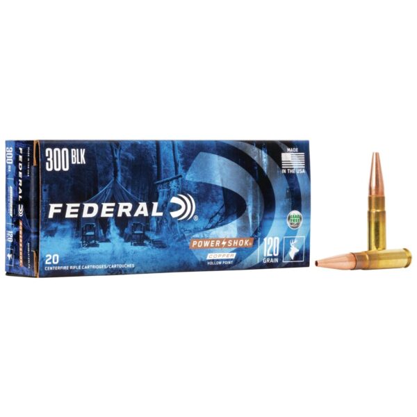 Federal Power-Shok Copper Rifle Ammunition .300 Blackout 120gr HP 2100 fps 20/ct - Precision Shot Firearms