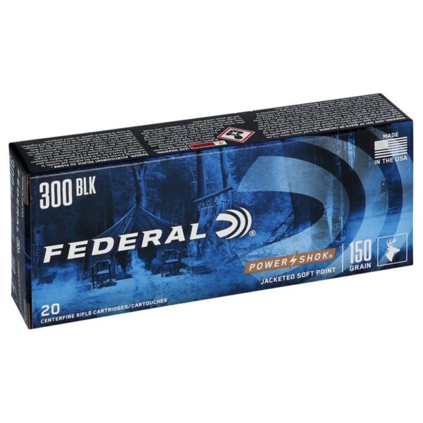 Federal Power-Shok Rifle Ammuntion .300 AAC Blackout 150 gr SP 1900 fps 20/ct - Precision Shot Firearms