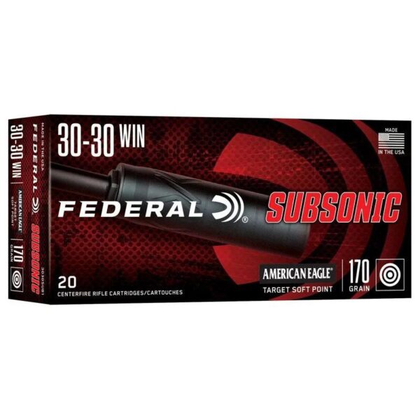 Federal Subsonic Rifle Ammunition .30-30 Win 170gr JSP 1000 fps 20/ct - Precision Shot Firearms