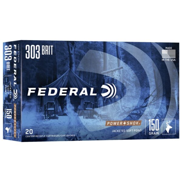 Federal Power-Shok Rifle Ammunition .303 British 150 gr SP 2690 fps - 20/ct - Precision Shot Firearms