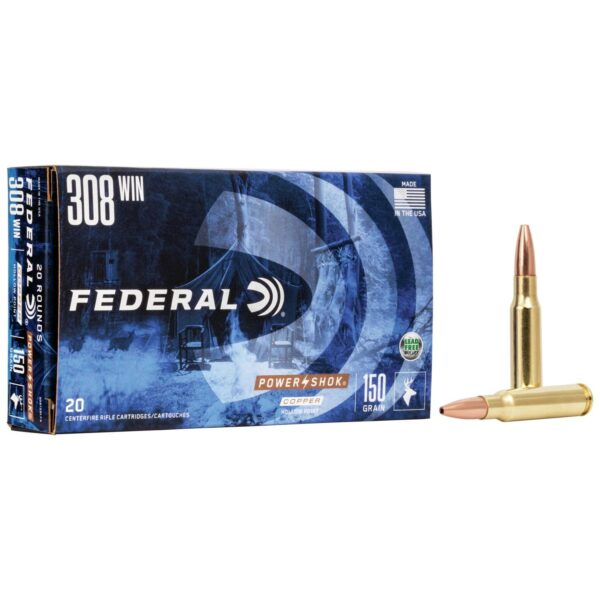 Federal Copper Power-Shok Rifle Ammunition .308 Win 150 gr CHP 2820 fps 20/ct - Precision Shot Firearms