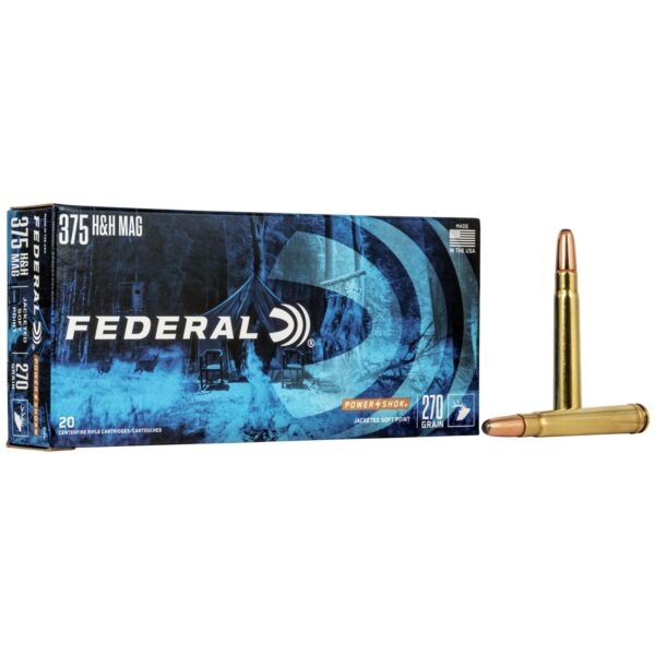 Federal Power-Shok Rifle Ammunition .375 H&H 270 gr SP 2690 fps - 20/box - Precision Shot Firearms