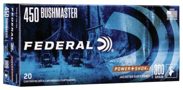 Federal Power-Shok Rifle Ammunition .450 Bushmaster 300 gr JHP 1900 fps 20/ct - Precision Shot Firearms