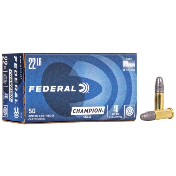 Federal Champion Target SLD Rimfire Ammunition .22 LR 40 gr 1240 fps 50/ct - Precision Shot Firearms