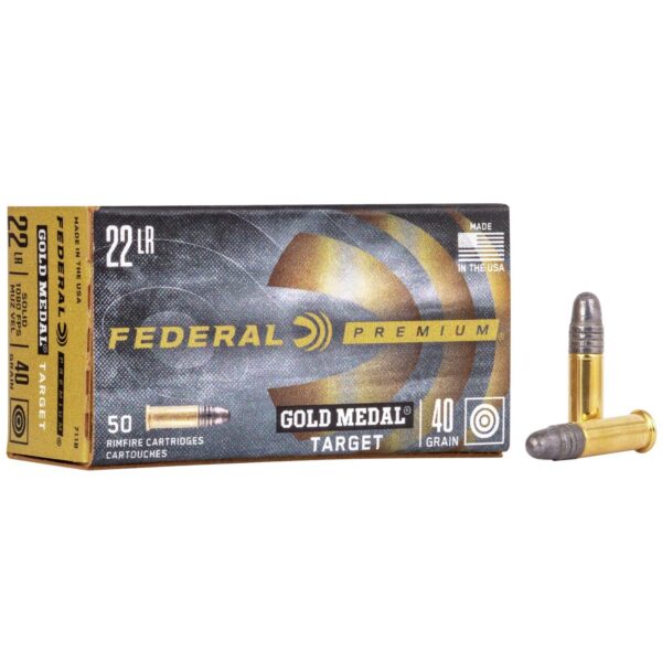 Federal Premium Gold Medal Rimfire Ammunition .22 LR 40 gr SLD 1080 fps 50/box - Precision Shot Firearms