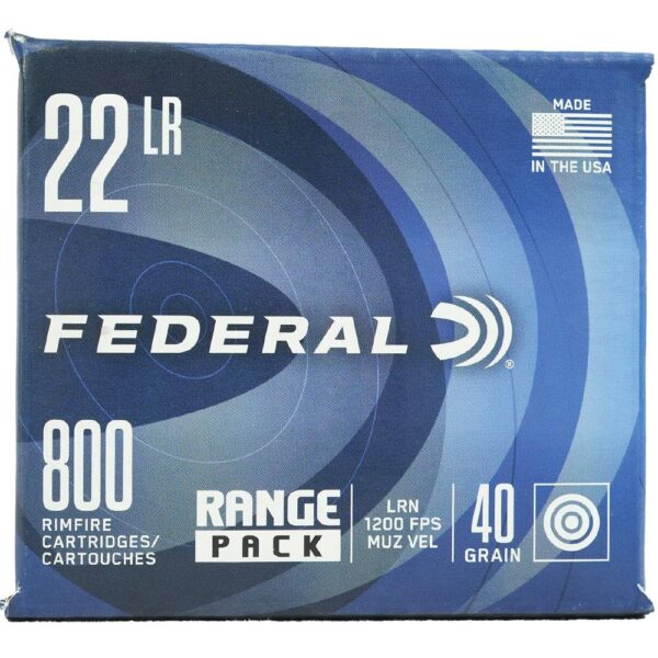 Federal Range Pack Rimfire Ammunition .22 LR 40 gr. LRN 1200 fps 800/ct - Precision Shot Firearms