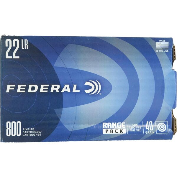 Federal Range Pack Rimfire Ammunition .22 LR 40 gr. LRN 1200 fps 800/ct - Precision Shot Firearms